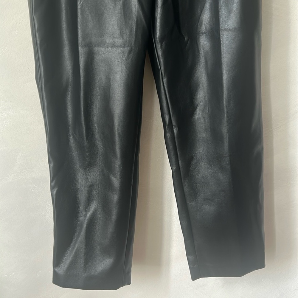 Babaton Aritzia Melina Pants Size 10 faux vegan leather black straight high rise - Picture 4 of 11